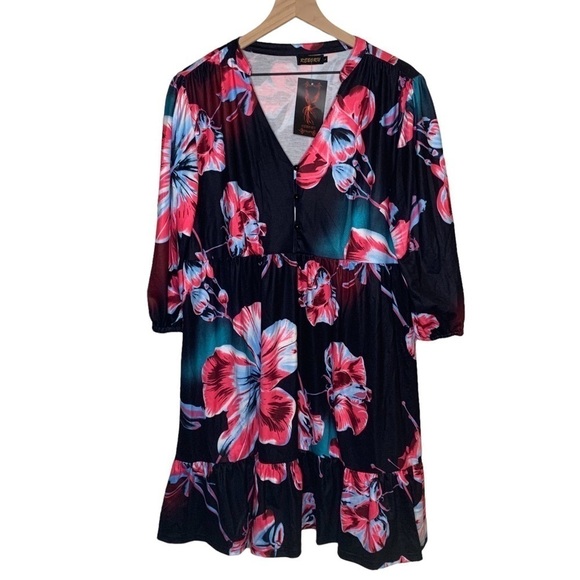 Reborn Black and Pink Fairy Floral Dress - Picture 1 of 14